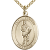 Gold Filled 3/4in St Florian Medal & 18in Chain