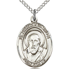 Sterling Silver 3/4in St Francis de Sales Medal & 18in Chain