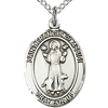 Sterling Silver 3/4in St Francis Medal & 18in Chain