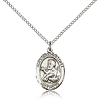 Sterling Silver 3/4in St Francis Xavier Medal & 18in Chain