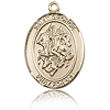 14kt Yellow Gold 3/4in St George Medal