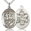Sterling Silver 3/4in St George EMT Medal & 18in Chain