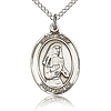 Sterling Silver 3/4in St Emily Medal & 18in Chain