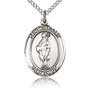 Sterling Silver 3/4in St Gregory Medal & 18in Chain