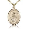 Gold Filled 3/4in St Isidore of Seville Medal & 18in Chain