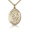 Gold Filled 3/4in St Jason Medal & 18in Chain