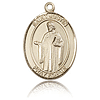 14kt Yellow Gold 3/4in St Justin Medal