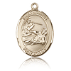 14kt Yellow Gold 3/4in St Joshua Medal