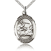 Sterling Silver 3/4in St Joshua Medal & 18in Chain