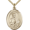 Gold Filled 3/4in Oval St Jude Medal & 18in Chain