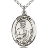 Sterling Silver 3/4in St Jude Medal & 18in Chain