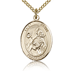 Gold Filled 3/4in St Kevin Medal & 18in Chain