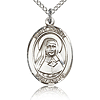 Sterling Silver 3/4in St Louise de Marillac Medal & 18in Chain
