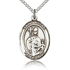Sterling Silver 3/4in St Kilian Medal & 18in Chain