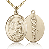 Gold Filled 3/4in St Luke the Apostle & Doctor Medal & 18in Chain