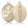 14kt Yellow Gold 3/4in St Luke the Apostle & Doctor Medal