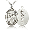 Sterling Silver 3/4in St Luke the Apostle & Doctor Medal & 18in Chain