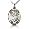 Sterling Silver 3/4in St Mark Medal & 18in Chain