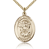 Gold Filled 3/4in St Michael Medal & 18in Chain