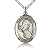 Sterling Silver 3/4in St Philomena Medal & 18in Chain
