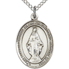 Sterling Silver 3/4in Classic Miraculous Medal & 18in Chain