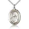 Sterling Silver 3/4in St Monica Medal & 18in Chain