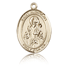 14k Yellow Gold Oval St Nicholas Medal 3/4in