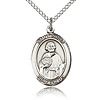 Sterling Silver 3/4in St Philip the Apostle Medal & 18in Chain