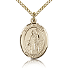Gold Filled 3/4in St Patrick Medal & 18in Chain