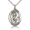 Sterling Silver 3/4in St Paul the Apostle Medal & 18in Chain