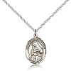 Sterling Silver 3/4in Lady of Providence Medal & 18in Chain