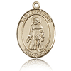 14kt Yellow Gold 3/4in Oval St Peregrine Medal