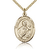 Gold Filled 3/4in St Martin de Porres Medal & 18in Chain