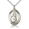 Sterling Silver 3/4in St Peter Medal & 18in Chain