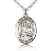Sterling Silver 3/4in St Raphael Medal & 18in Chain