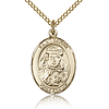 Gold Filled 3/4in St Sarah Medal & 18in Chain