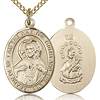 Gold Filled 3/4in Scapular Medal & 18in Chain