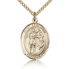 Gold Filled 3/4in St Sebastian Medal & 18in Chain