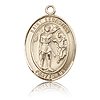 14kt Yellow Gold 3/4in St Sebastian Medal