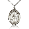Sterling Silver 3/4in St Teresa of Avila Medal & 18in Chain