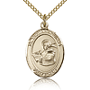 Gold Filled 3/4in St Thomas Aquinas Medal & 18in Chain