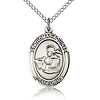 Sterling Silver 3/4in St Thomas Aquinas Medal & 18in Chain