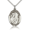 Sterling Silver 3/4in St Thomas More Medal & 18in Chain