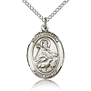 Sterling Silver 3/4in St William Medal & 18in Chain