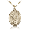 Gold Filled 3/4in St Zachary Medal & 18in Chain