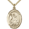 Gold Filled 3/4in St Bridget Medal & 18in Chain