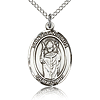 Sterling Silver 3/4in St Stanislaus Medal & 18in Chain