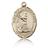 14kt Yellow Gold 3/4in St Pio Medal