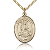 Gold Filled 3/4in St Walburga Medal & 18in Chain