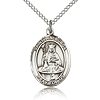 Sterling Silver 3/4in St Walburga Medal & 18in Chain